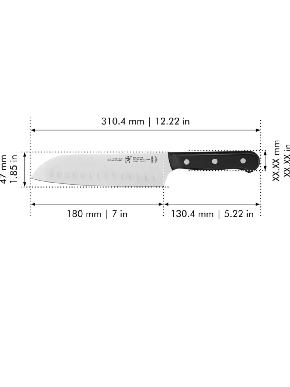 Henckel  Santoku Knife - Stainless Steel Blade